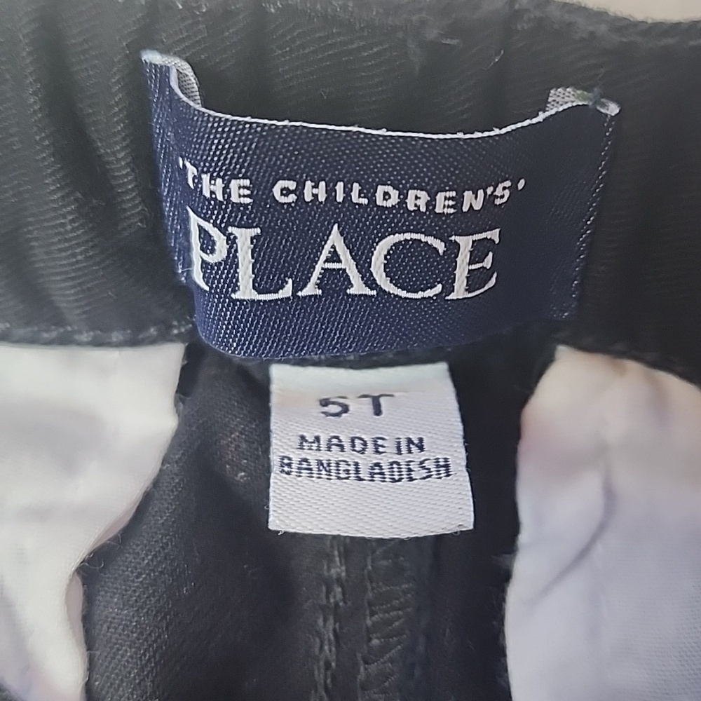 The Children’s Place Black Chino Pants Adjustable Waist Boys 5T School Uniform - Picture 3 of 5